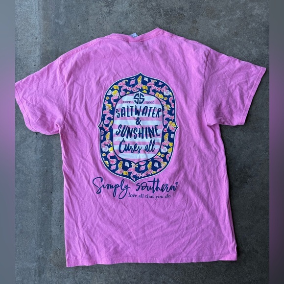 Simply Southern Tops - Simply Southern Pink Tee with Nautical Graphic